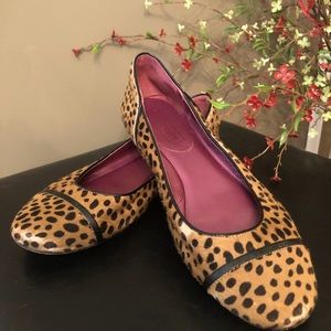 Coach Poppy Calf Hair Leopard Print Flats
